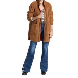 VERONICA BEARD mid thigh Tan Sullie Sherpa Teddy Coat size L
